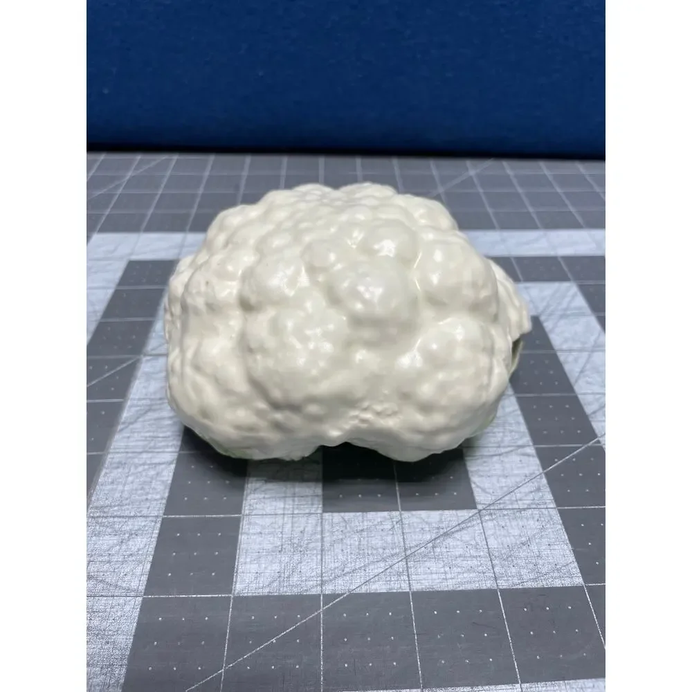 Realistic Ceramic Cauliflower Head White‎ Green Home Decor Prop Fake Staging